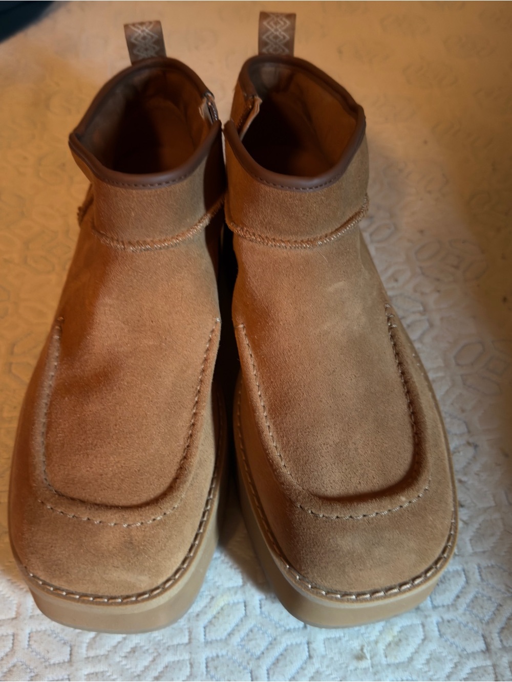 UGG Women’s Suede Ankle Booties in Chestnut Brown